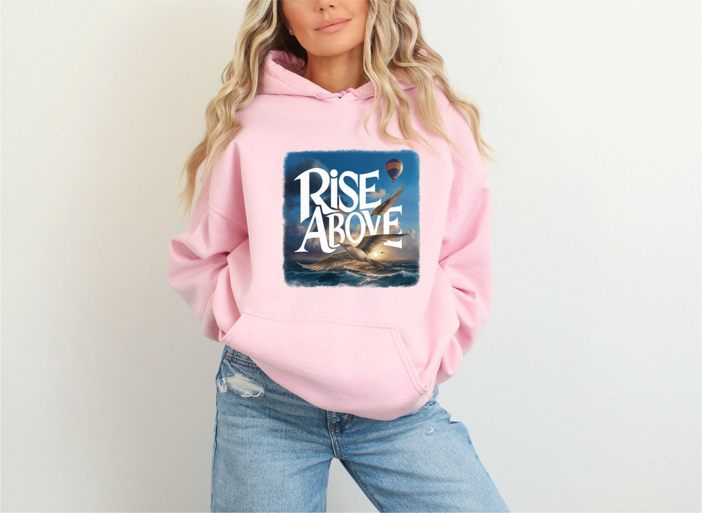 Rise Above Light Pink Hoodie