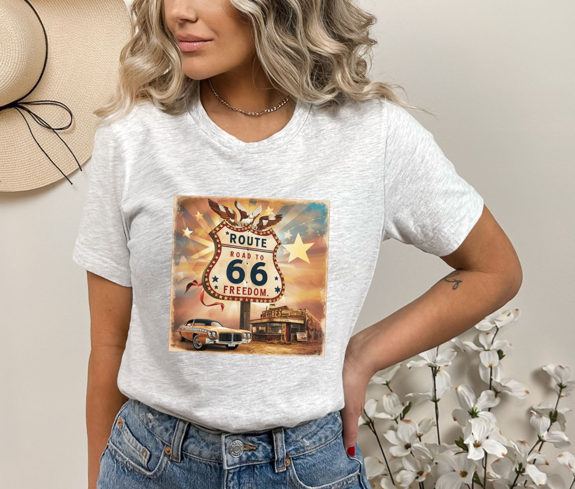 Route 66 Ash T-Shirt