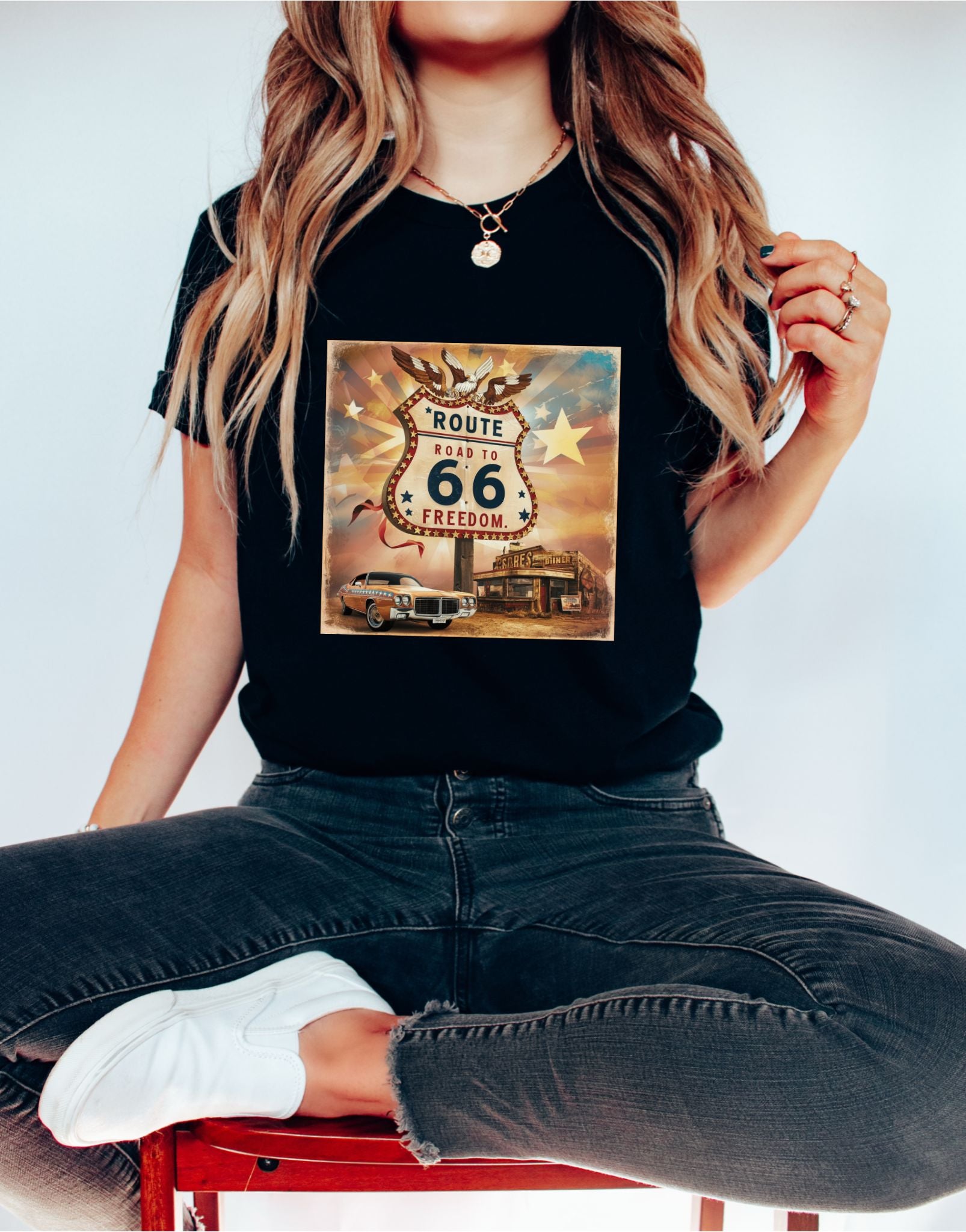 Route 66 Black T-Shirt