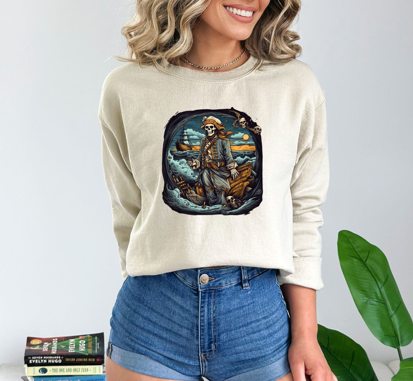 Halloween Skull Pirate Sweatshirt