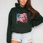 Star Stripes and Freedom Vibes Forest Green Hoodie