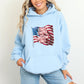 Star Stripes and Freedom Vibes Light Blue Hoodie