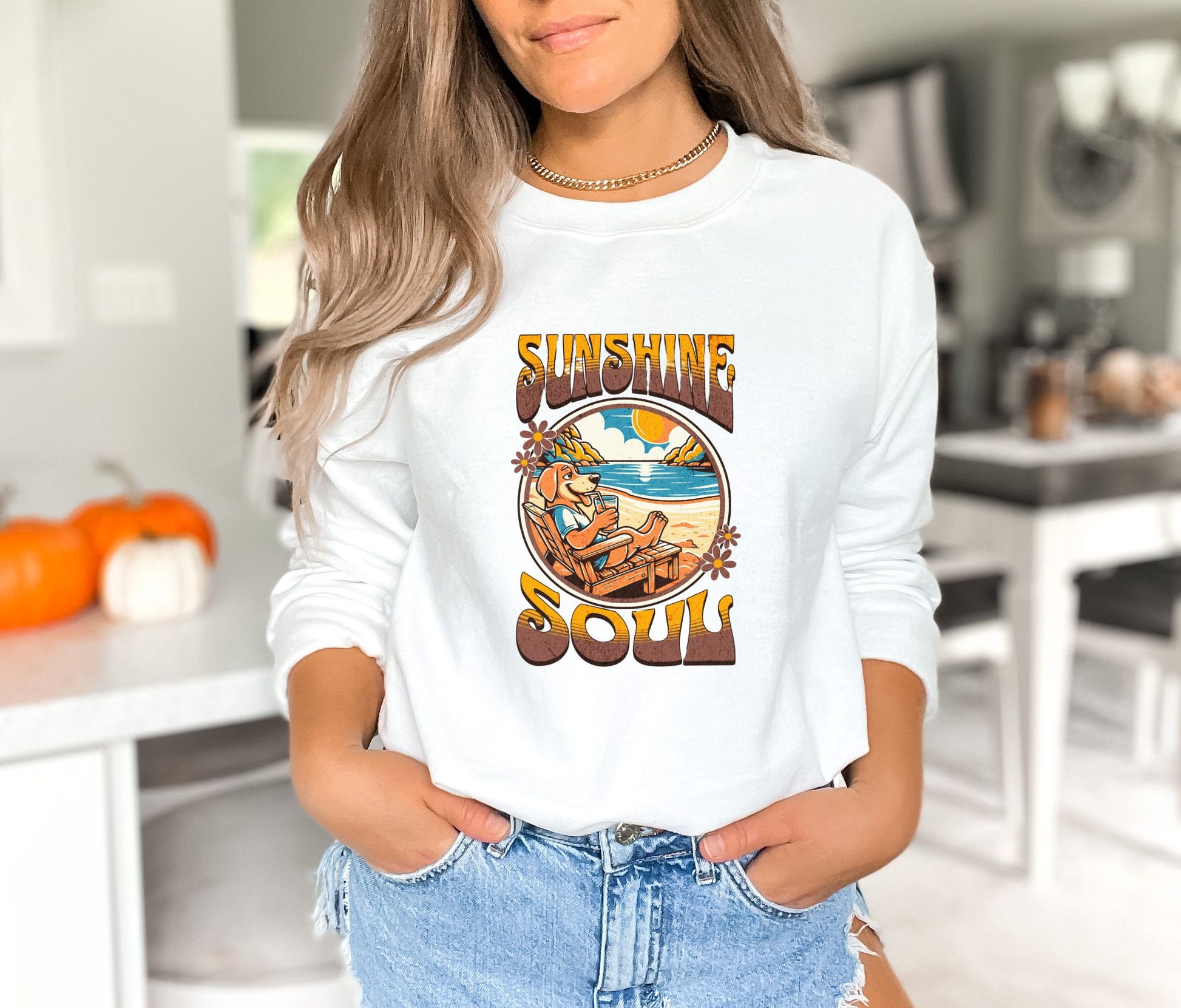 Sunshine Soul White Sweatshirt