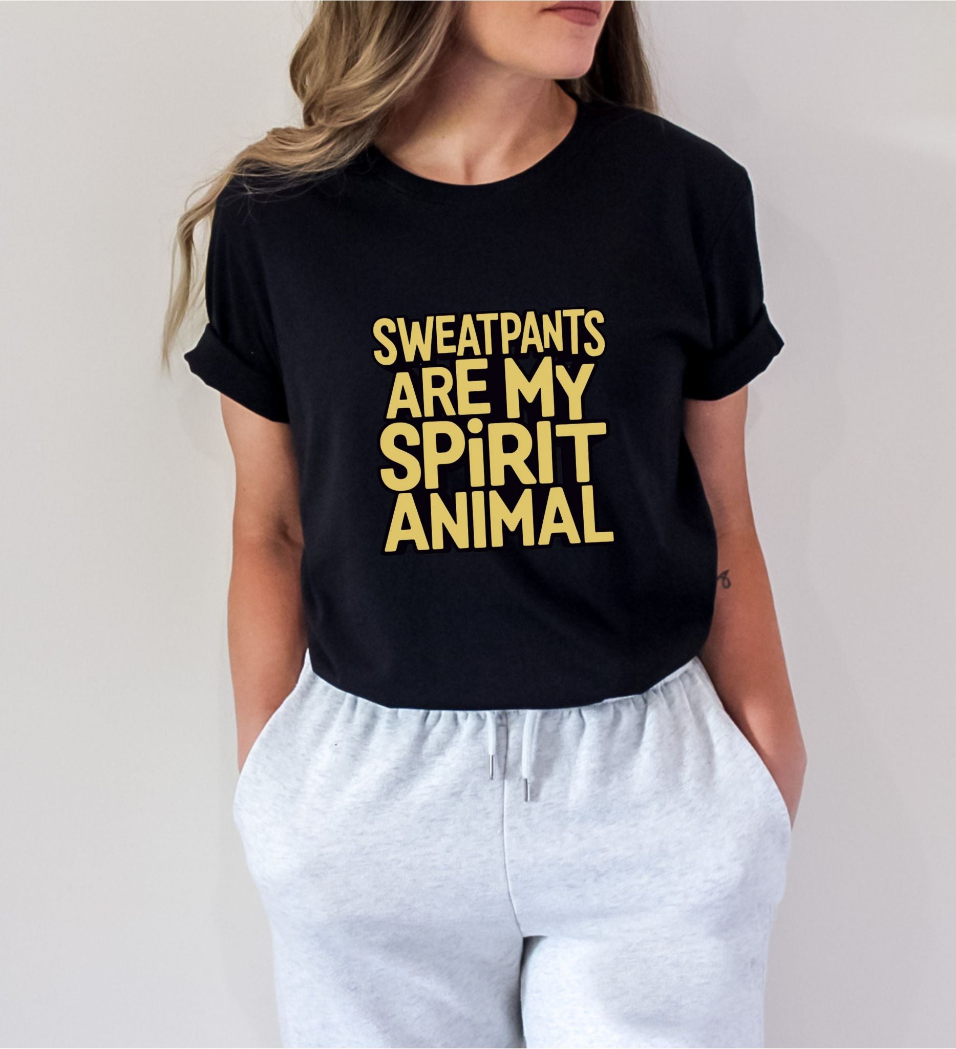 Sweatpants are my Spirit Animal Black T-Shirt