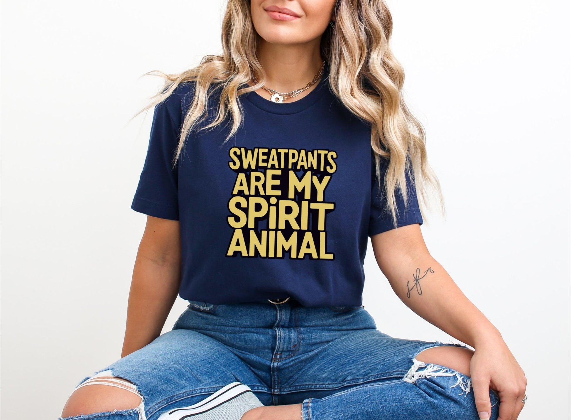 Sweatpants are my Spirit Animal Navy T-Shirt