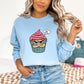 Sweet But Psycho Cupcake Light Blue Sweatshirt