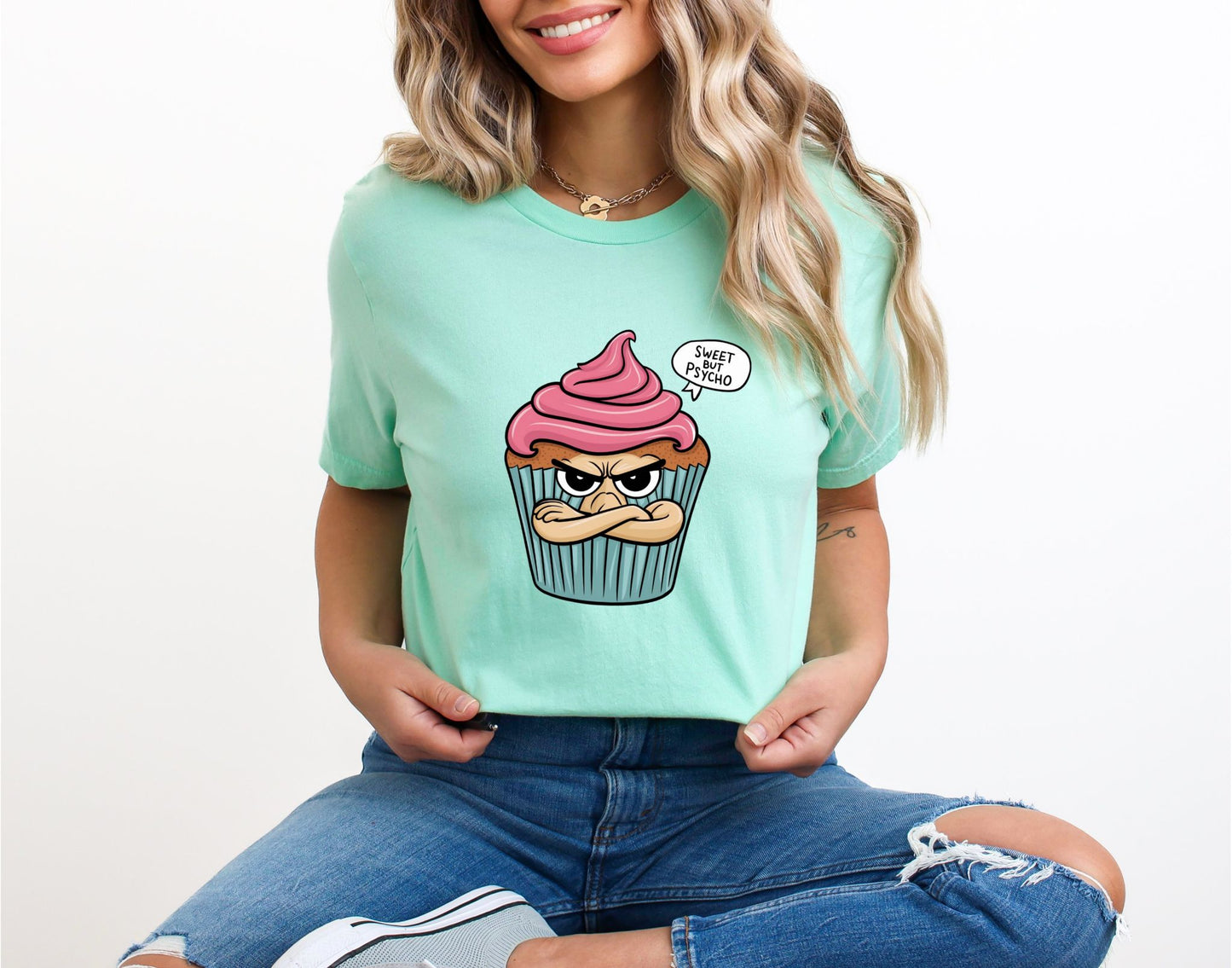 Sweet But Psycho Cupcake Mint T-Shirt