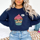 Sweet But Psycho Cupcake Navy Sweatshirt