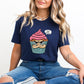 Sweet But Psycho Cupcake Navy T-Shirt