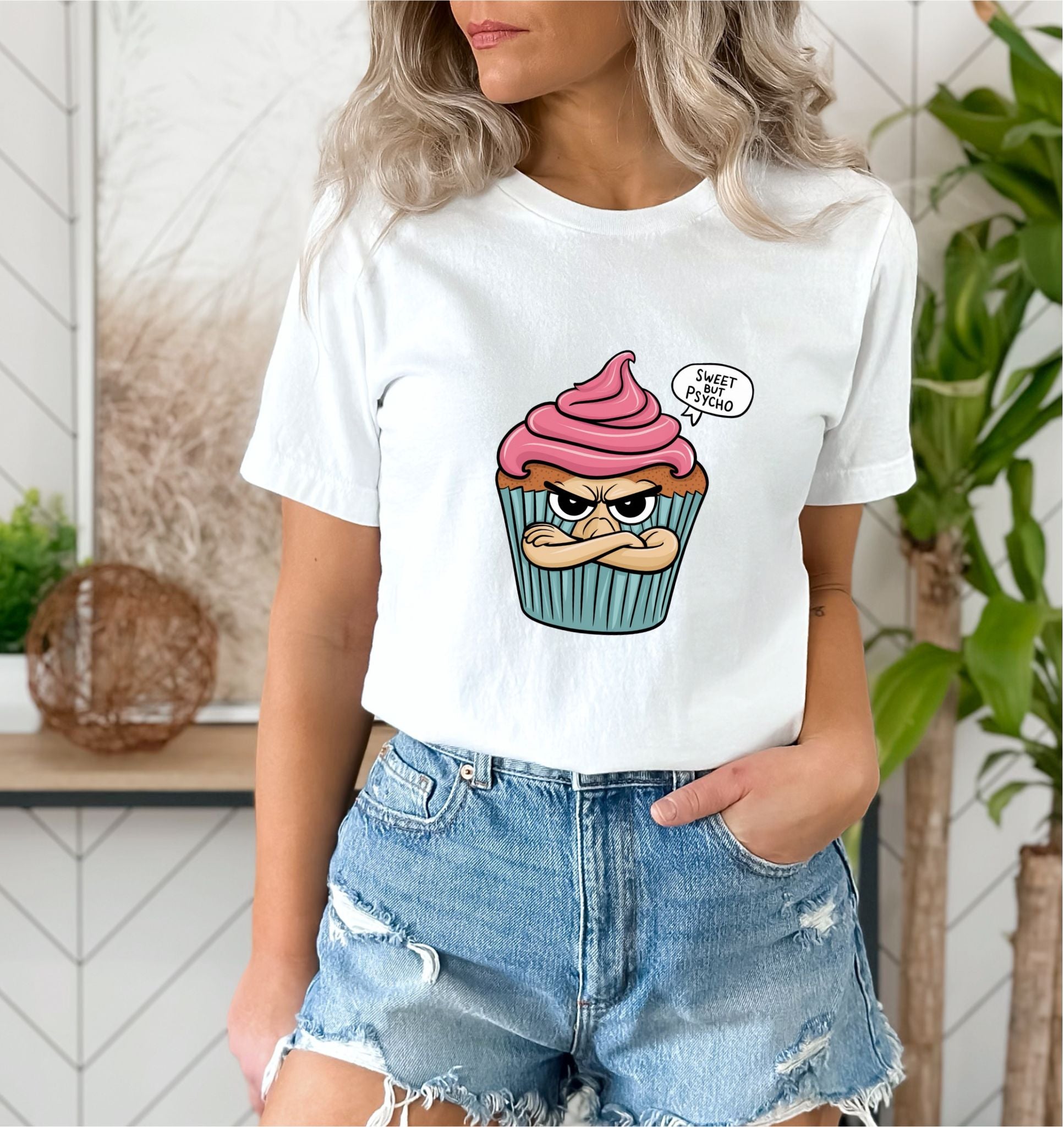 Sweet But Psycho Cupcake White T-Shirt