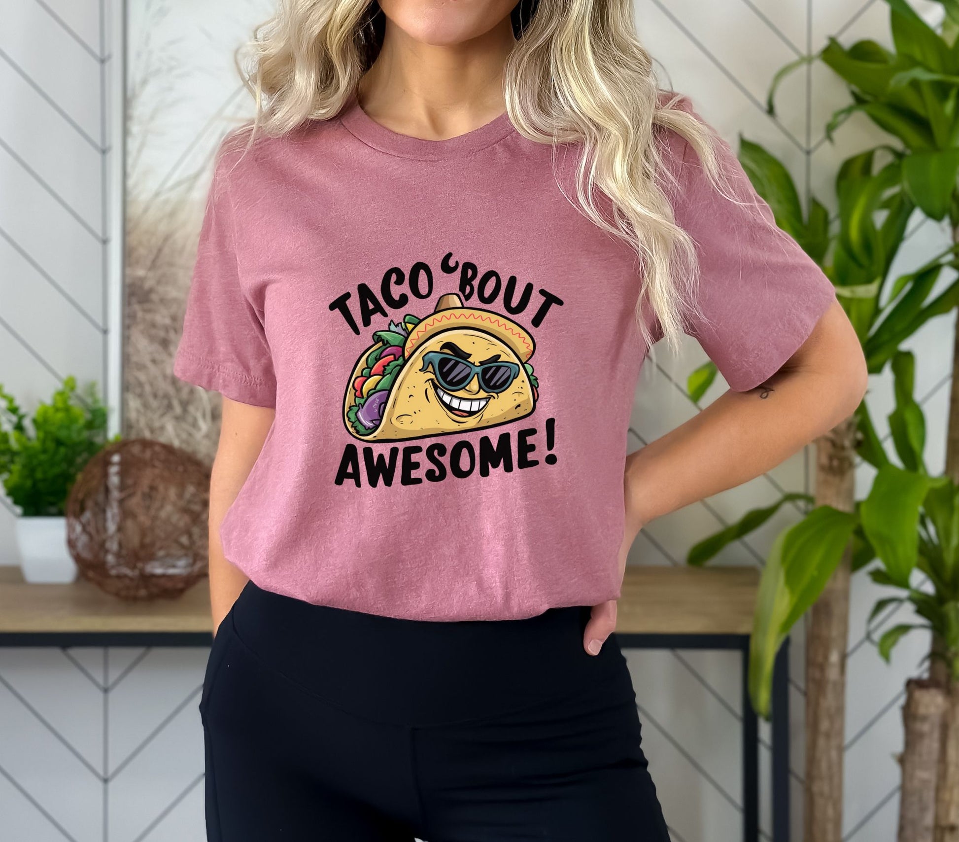 Taco 'Bout Awesome Heather Mauve T-Shirt