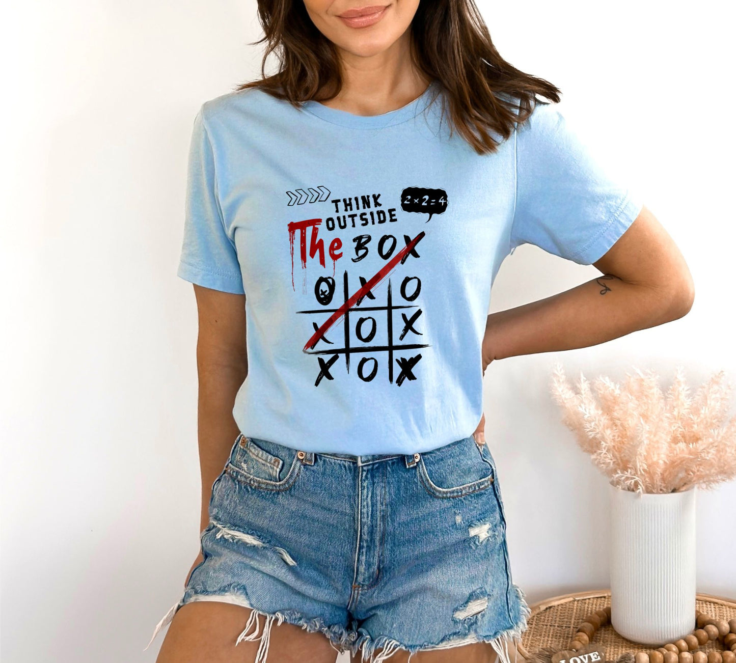 Think Outside the Box Light Blue T-Shirt