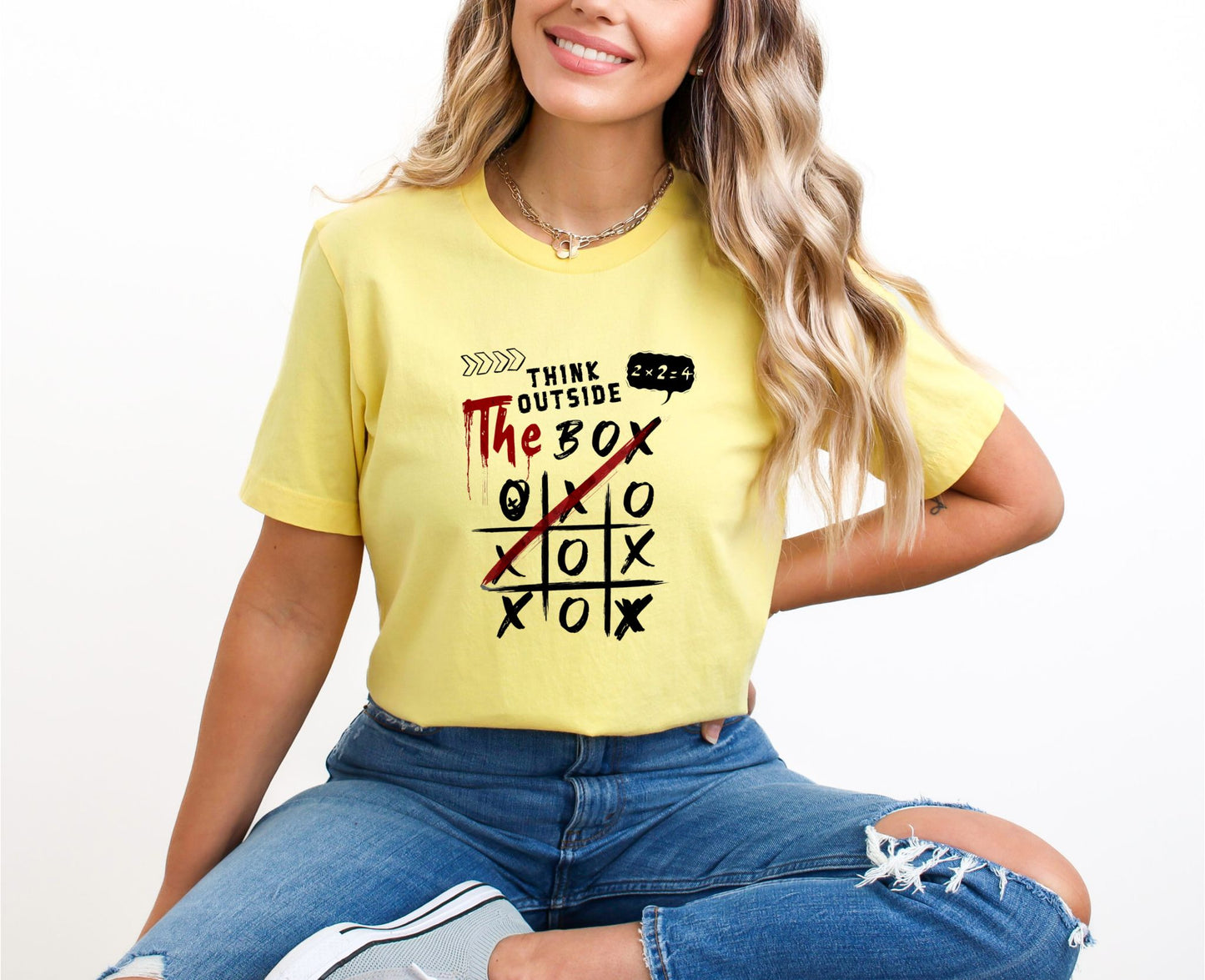 Think Outside the Box Yellow T-Shirt