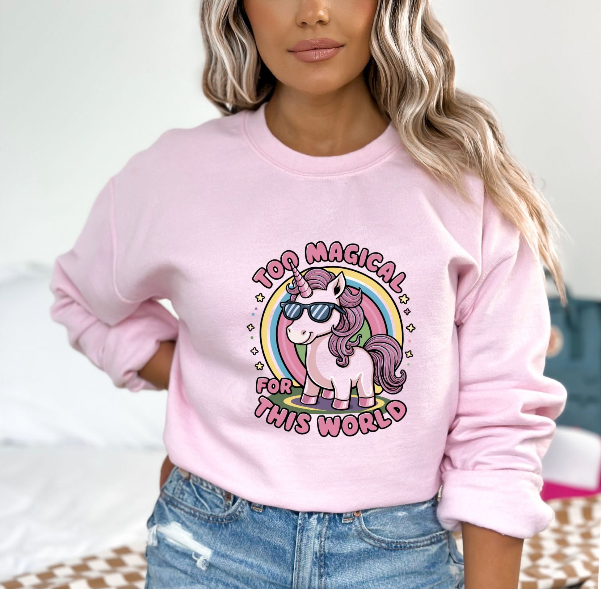 Too Magical for This World Light Pink Sweatshirt