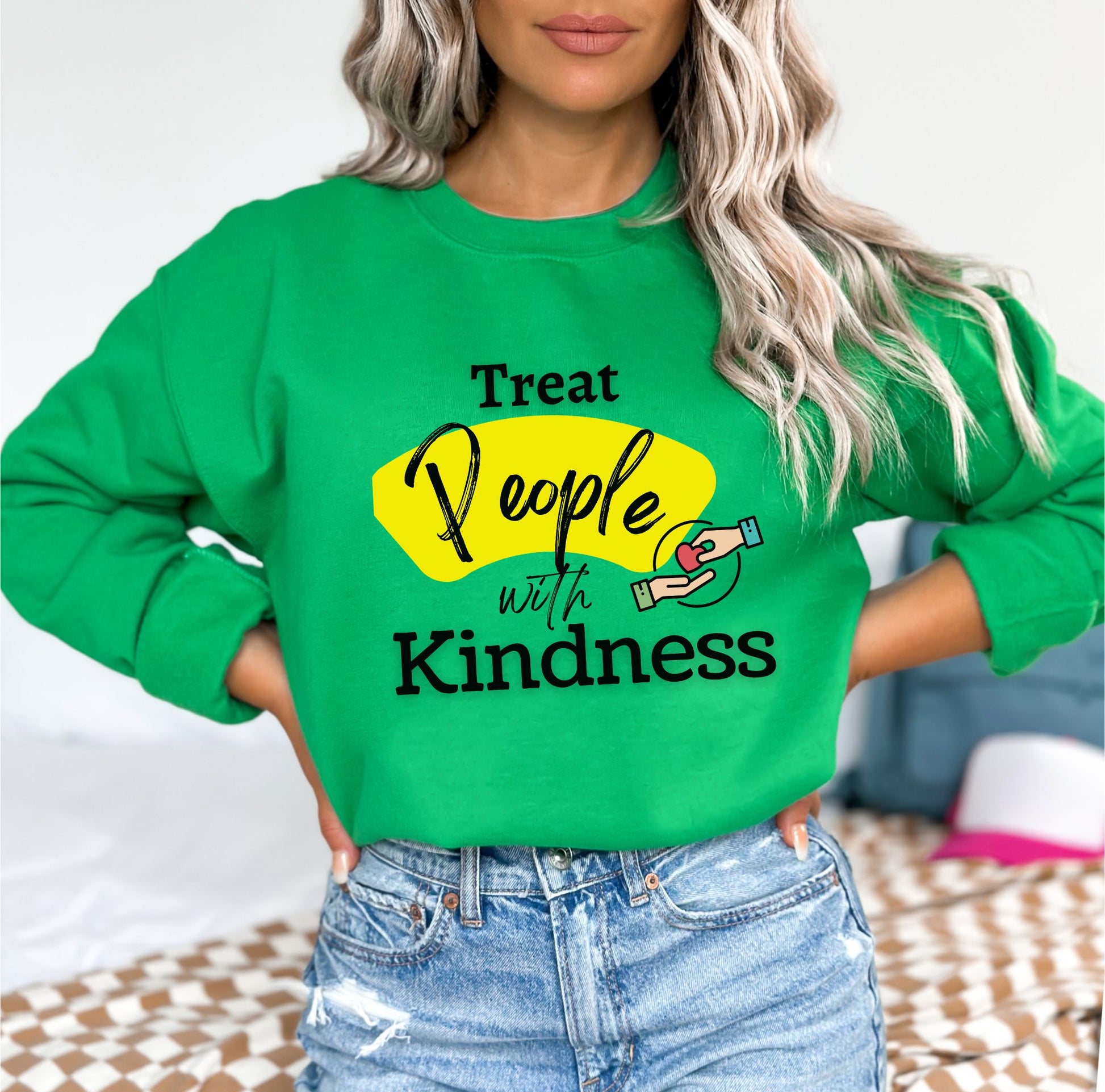 Treat People With Kindness Irish Green Sweatshirt