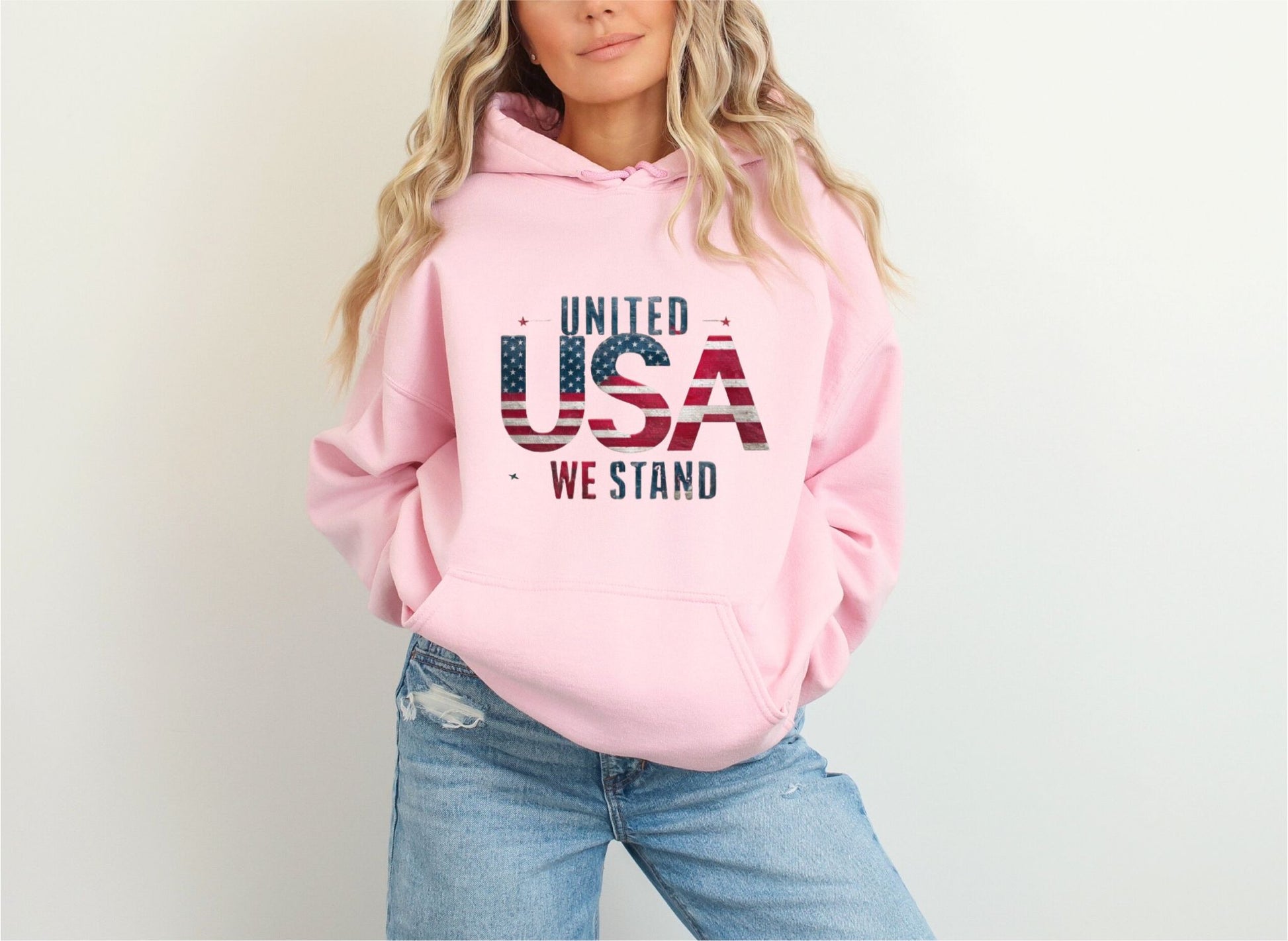 United We Stand Light Pink Hoodie