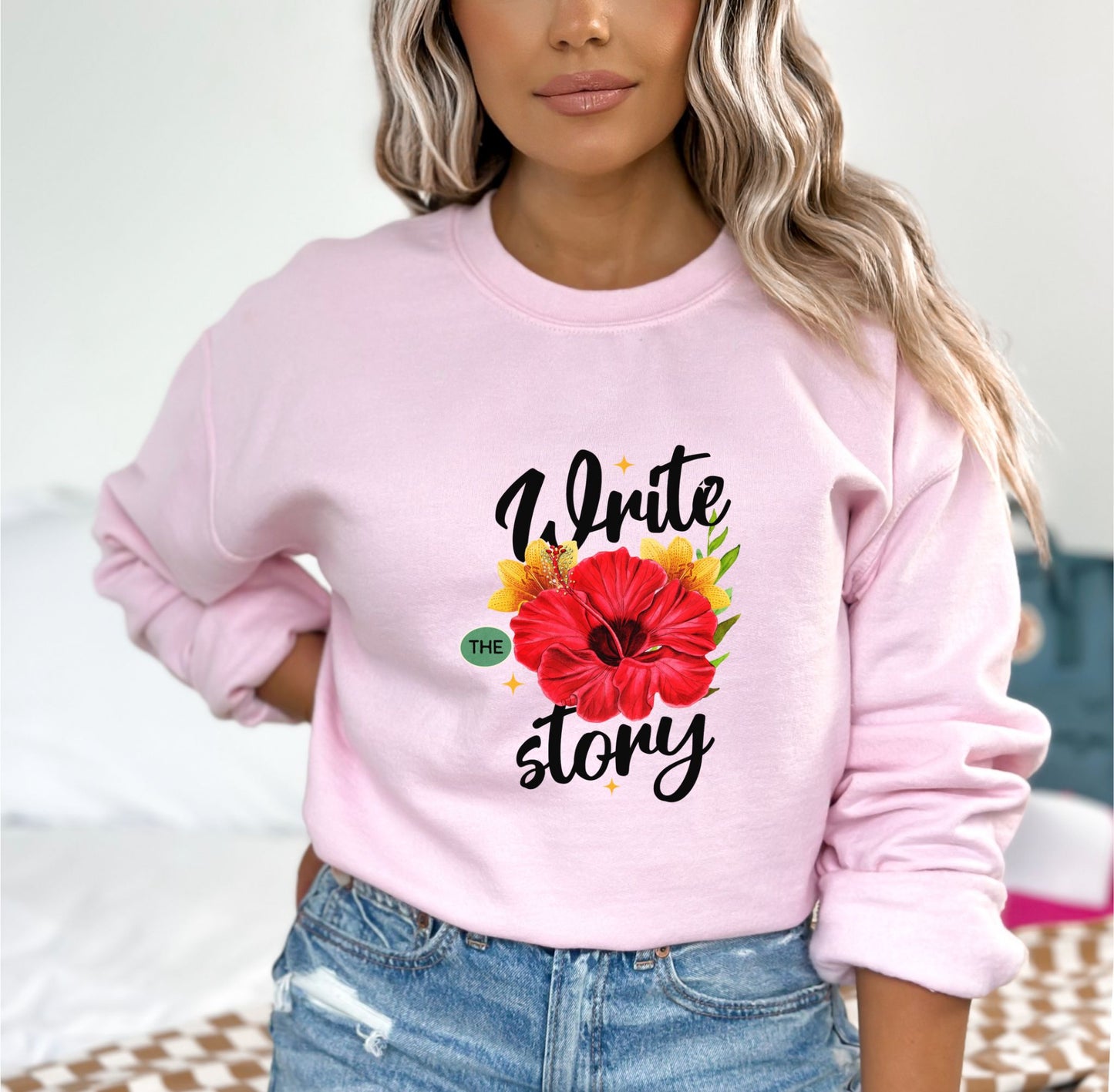 Write the Story Light Pink Sweatshirt