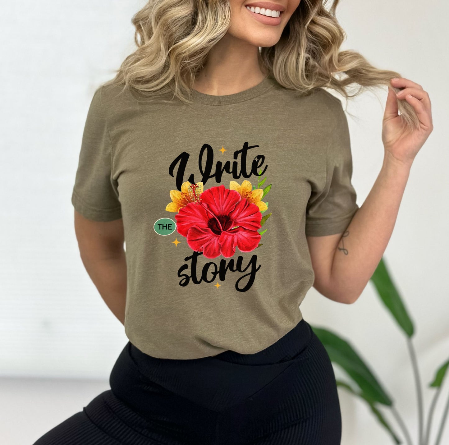 Write the Story Heather Olive T-Shirt