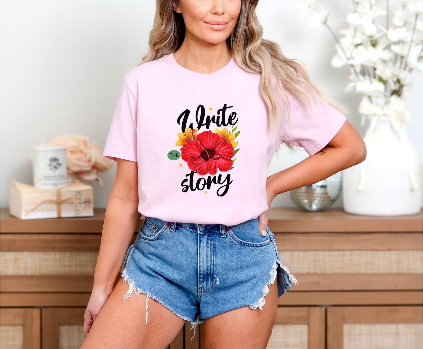 Write the Story Soft Pink T-Shirt