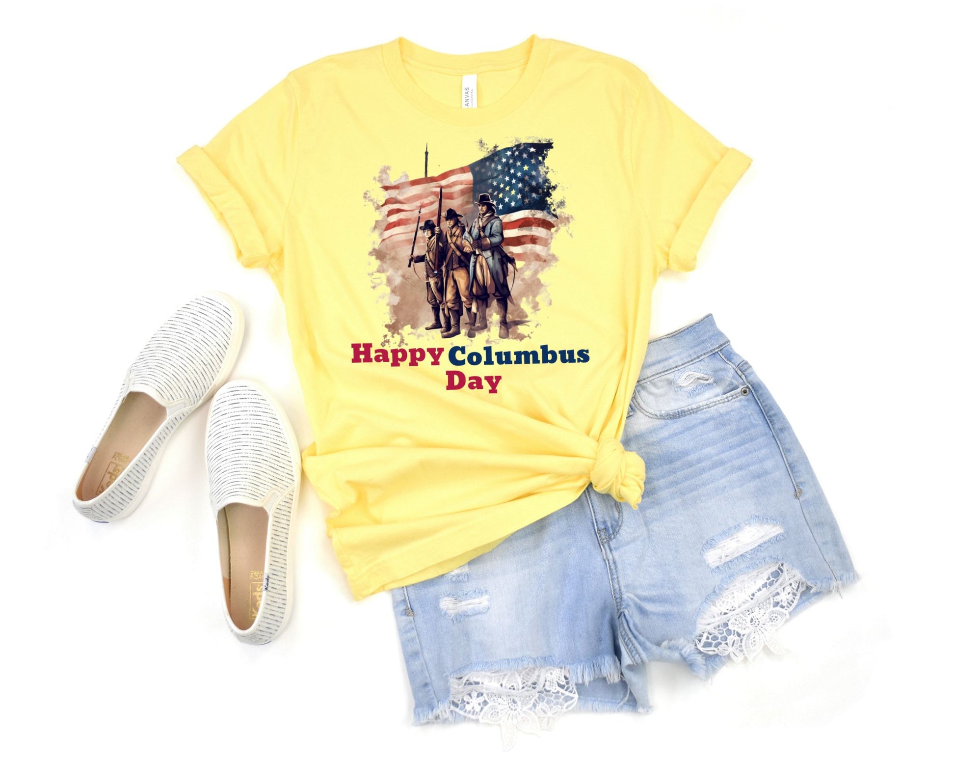 Yellow Happy Columbus Day Shirt