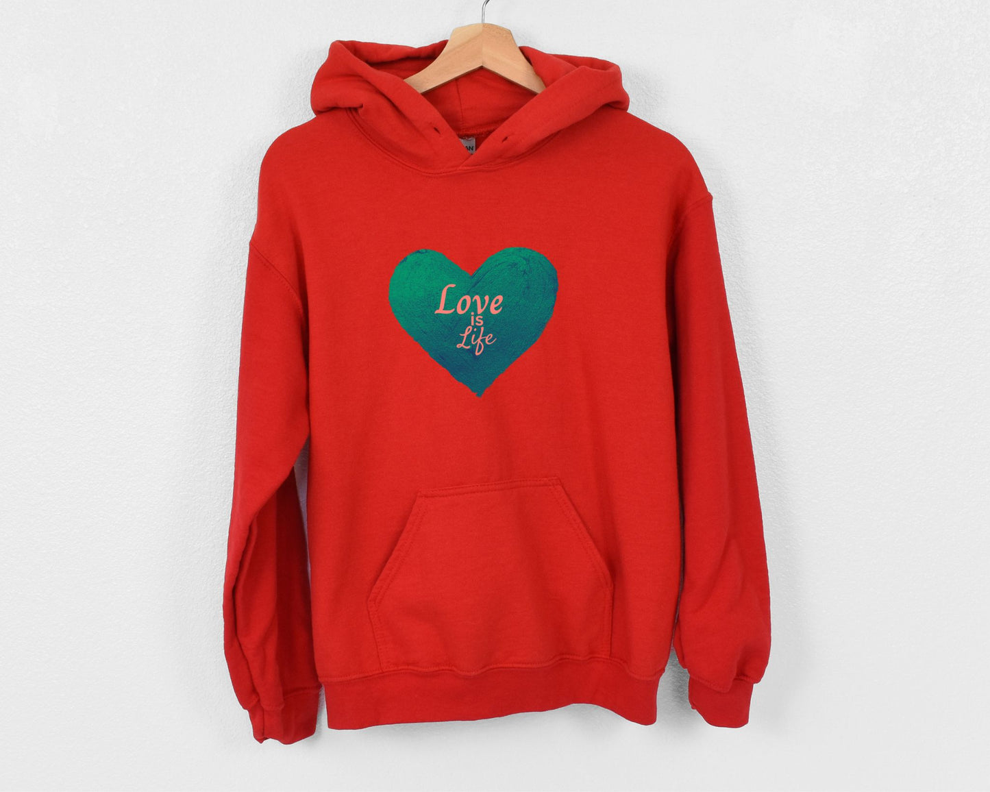 Love is Life Hoodie Valentine's Day Red Hoodie