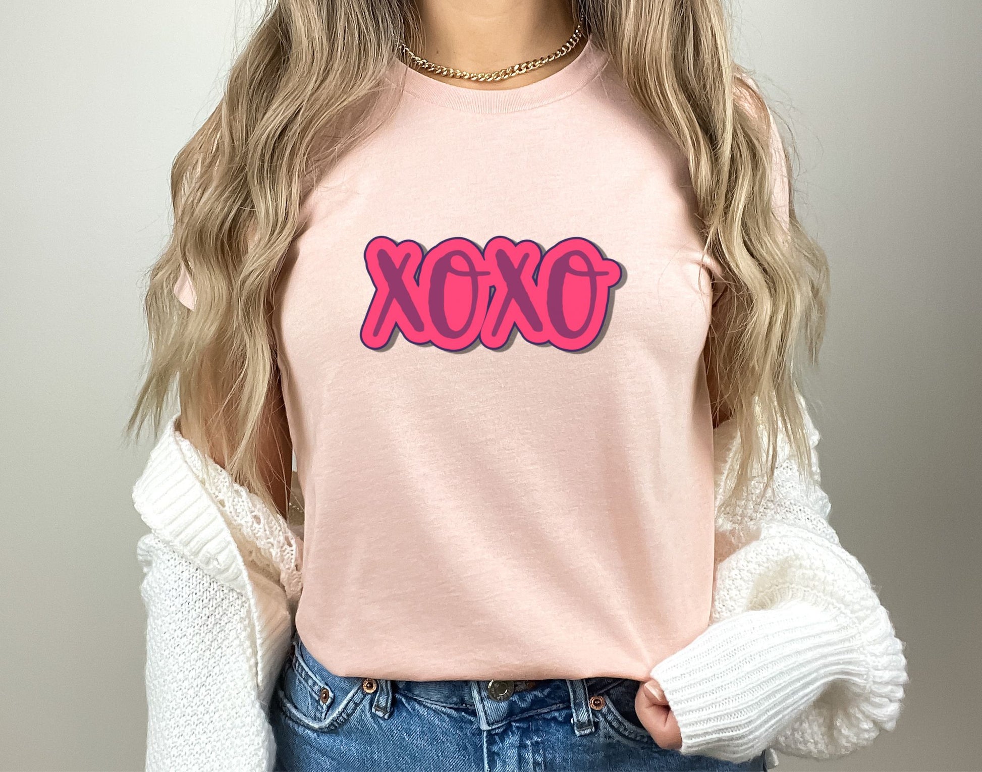 Heather Peach XOXO Shirt